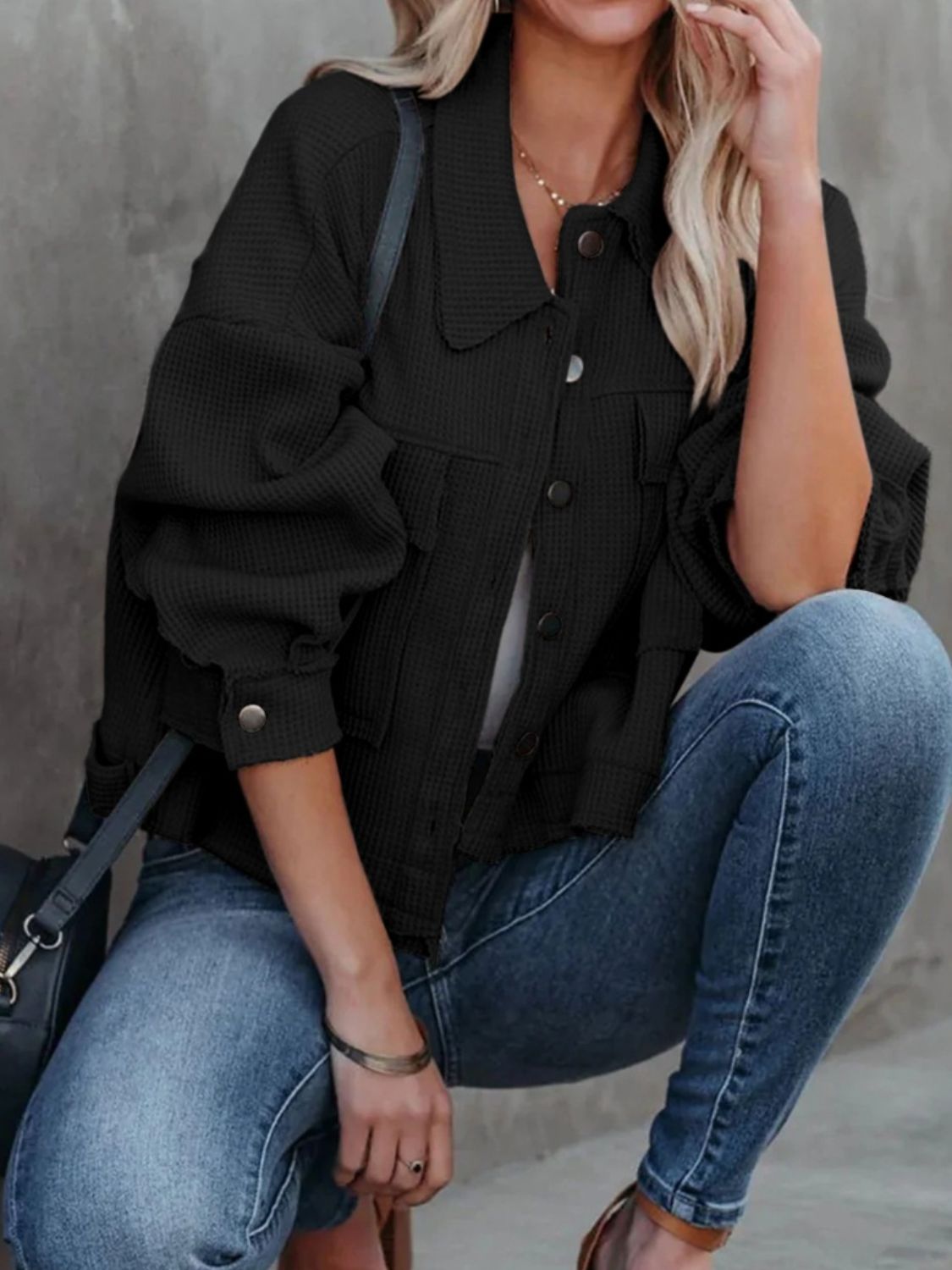 Women's Button-Up Long Sleeve Jacket