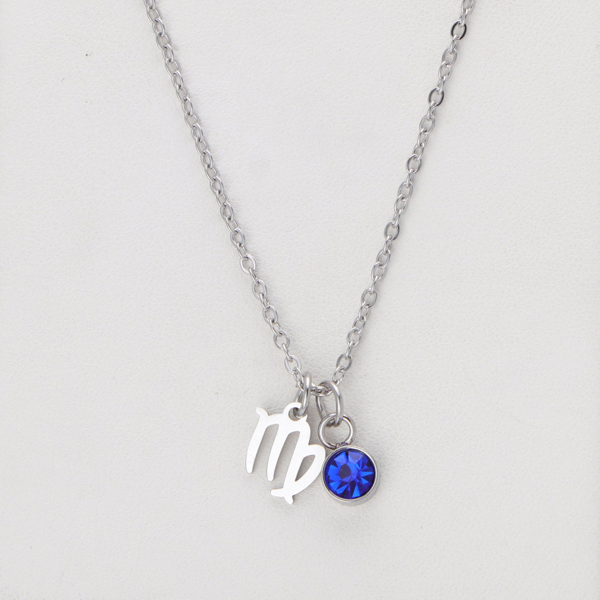 Western Birthstone Necklace With 12 Zodiac Gemstone Pendants