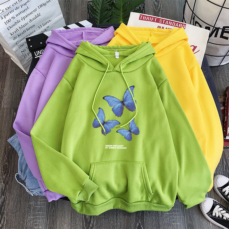 Men And Women Sweaters Plus Velvet Loose Hood