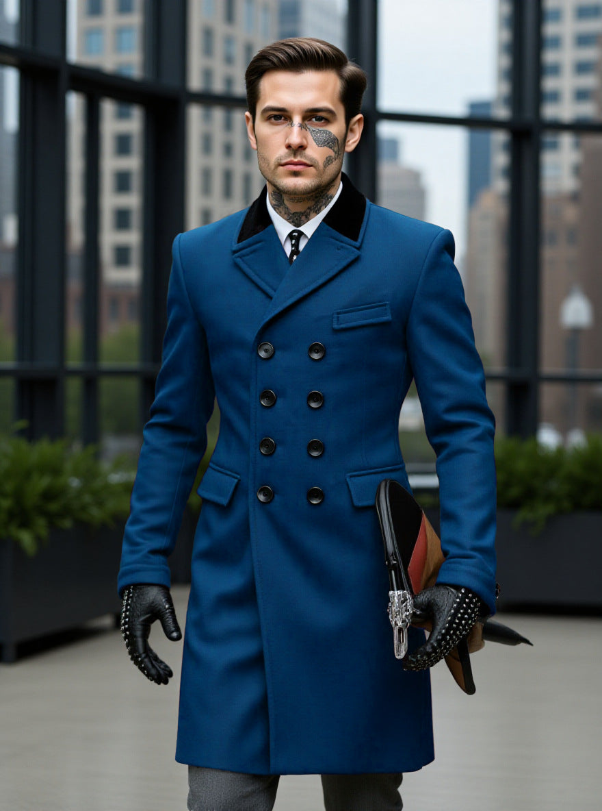 Mens Lined Wool Coat For Fall And Winter