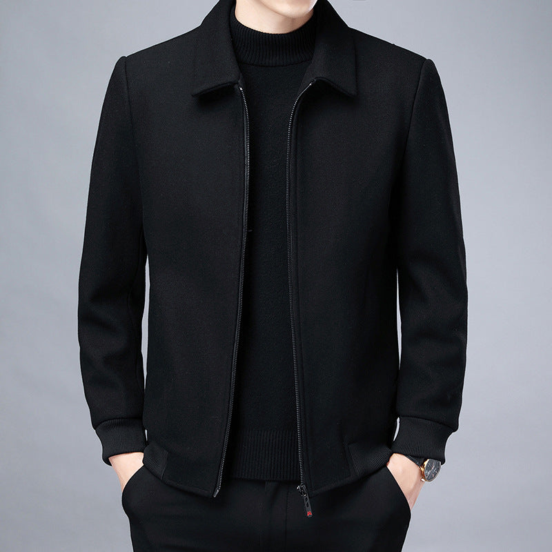 Men's Wool Lapel Cardigan Jacket for Autumn/Winter