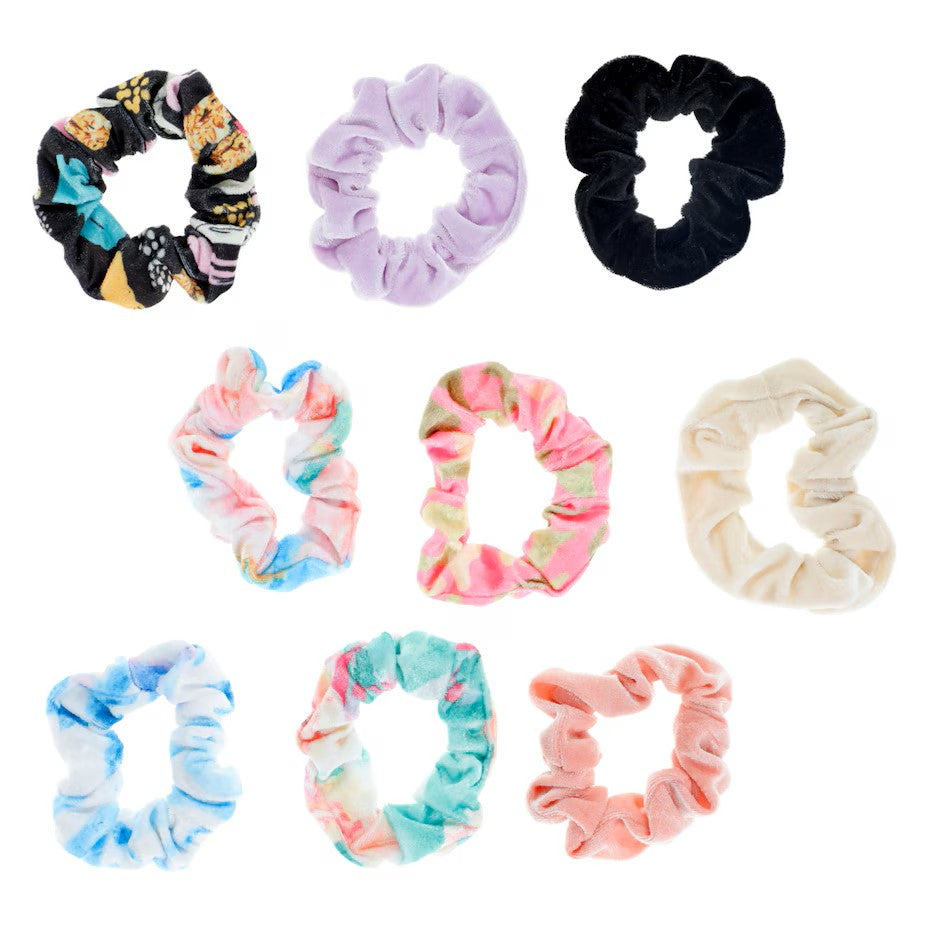 Assorted Velvet Scrunchies, 3pk