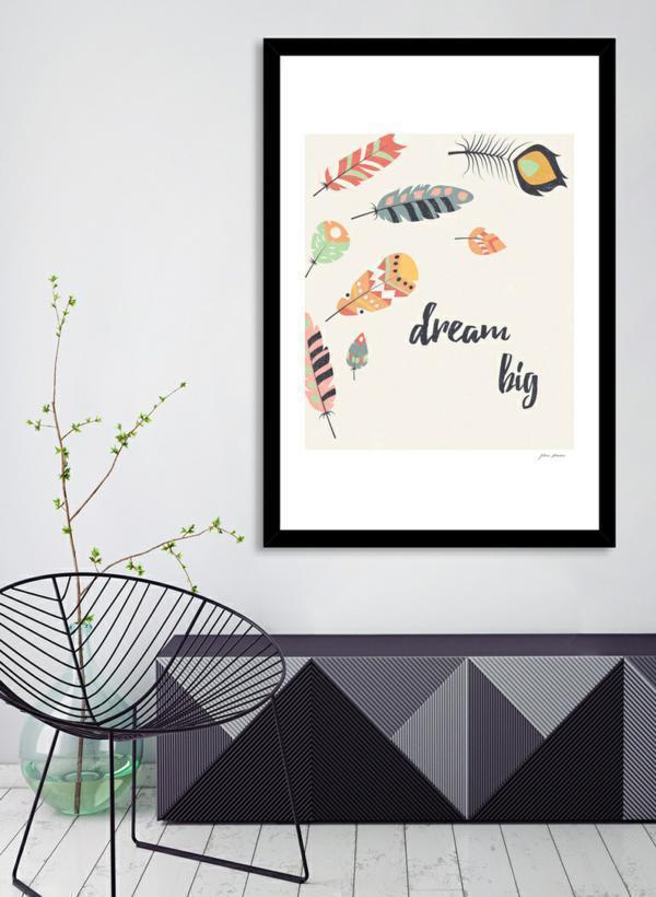 Dream big tribal feathers Frame | Home Decor | Kitchen + Metal
