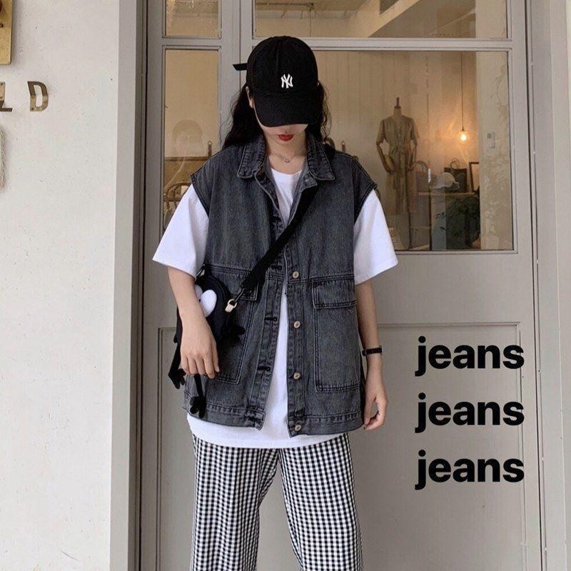 Women's Spring Korean Loose Denim Sleeveless Casual Vest Trend