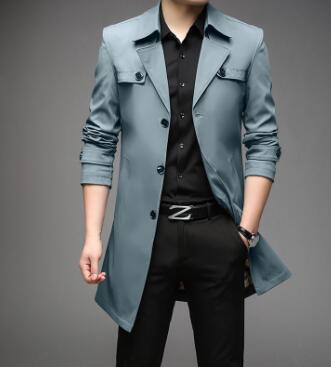 Men's Mid-Length Casual Windbreaker Jacket (Spring/Autumn)