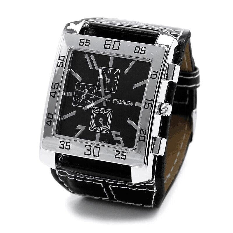 Men's Stylish And Cool Military-style Watch Square Dial Simulated Three-layer Design