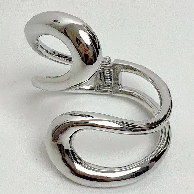Streamlined Geometry Metal Bracelet for Women