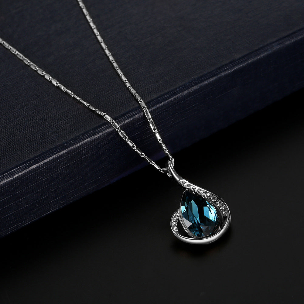 Bride Gemstone Necklace Set Wedding Banquet Jewelry