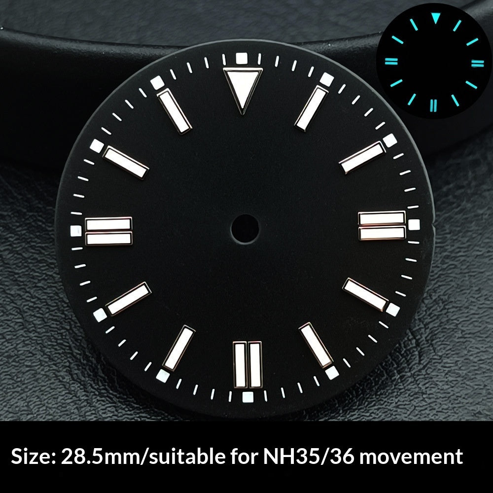 Watch Dial 285 Mm Sunburst Finish With Green Luminous Numerals