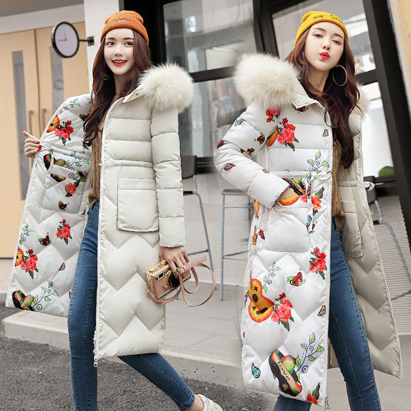 Reversible Long Down Cotton Jacket for Women Plus Size