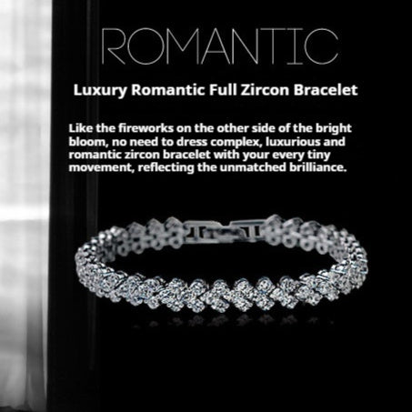 White Gold Plated Multi-Diamond Bracelet