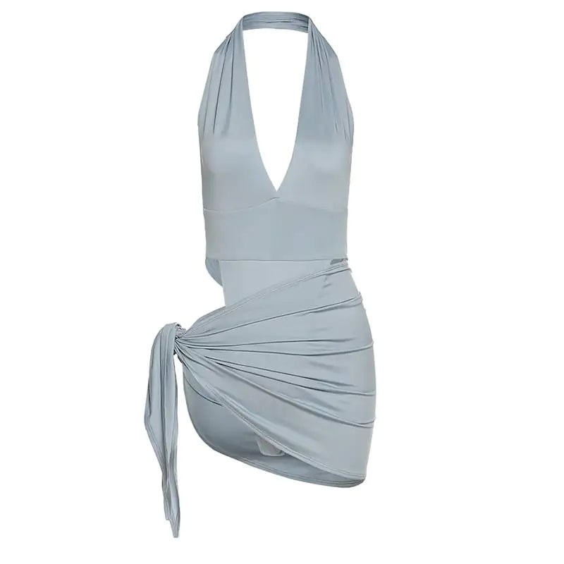 Style Loft Collection Wasting Your Time On Purpose V-Neck Halter Dress