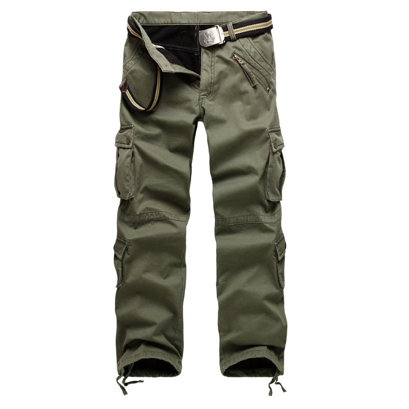 Mens Fleece-Lined Thickened Plus-Size Warm Loose-Fit Work Trousers