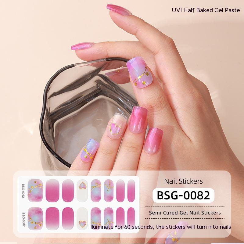 Semi-cured Nail Stickers Gel 3d Bronzing UV Nail Nail Stickers Paper