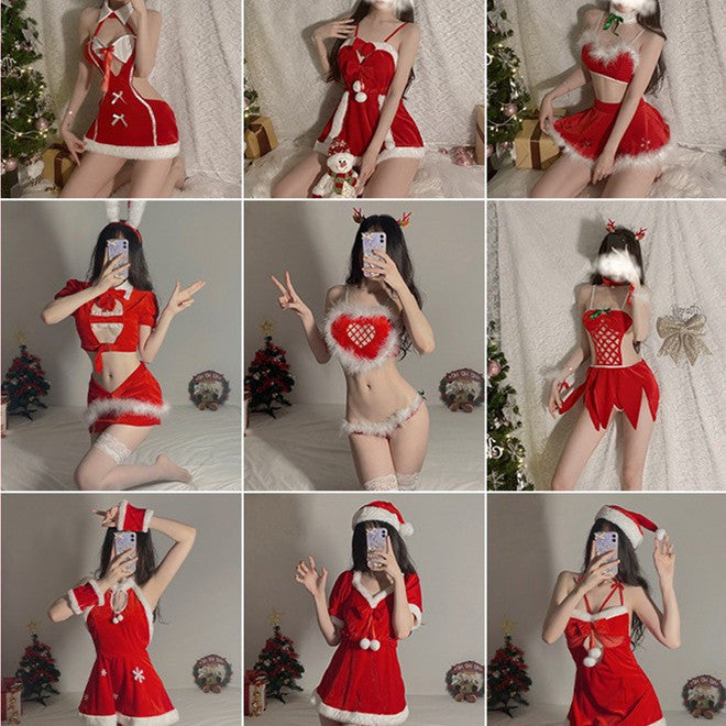 Underwear Christmas Cute Velvet Nightdress