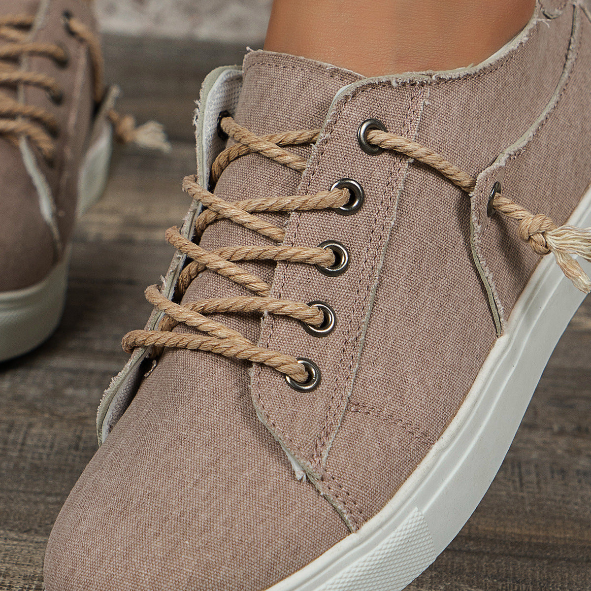 Denim Low-top Lace-up Sports Casual Shoes