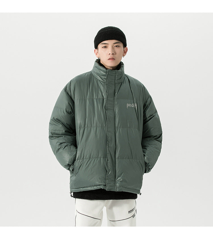 2020 Men's Winter Plain Down Jacket with Letter Design