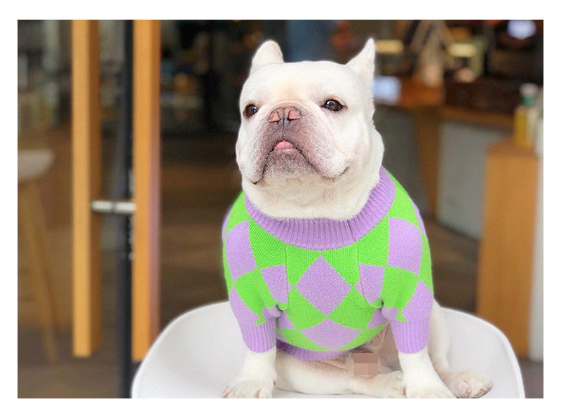 Trendy Plaid Clothes Dog Pet Sweater