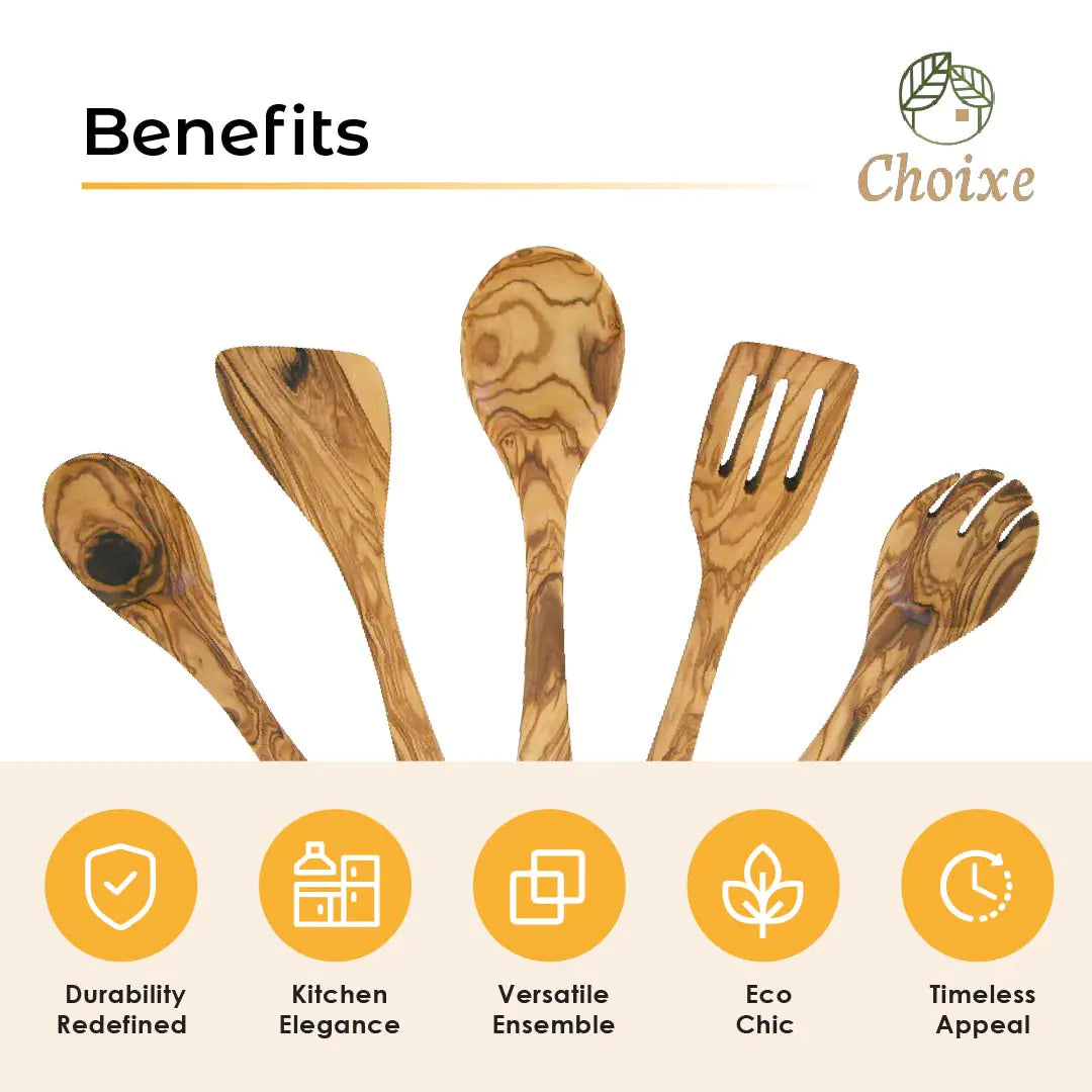 Style Loft Collection 5 Piece Olive Wood Kitchen Servers Set