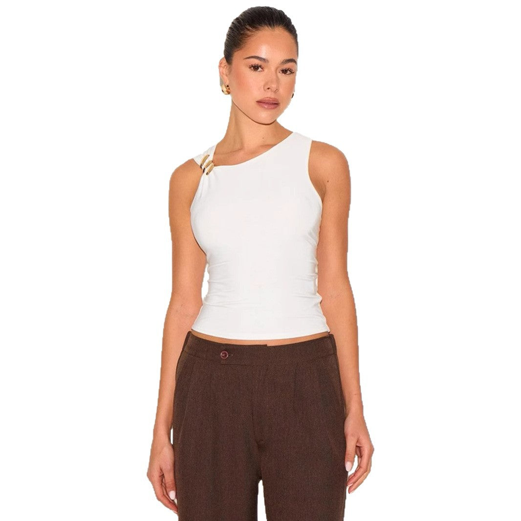 Women's Solid Color Off The Shoulder Slim Fit Versatile Top