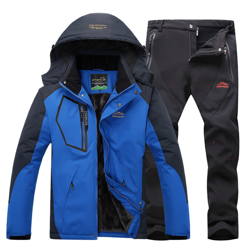 Men's Winter Waterproof Fleece Lined Outdoor Jacket Set