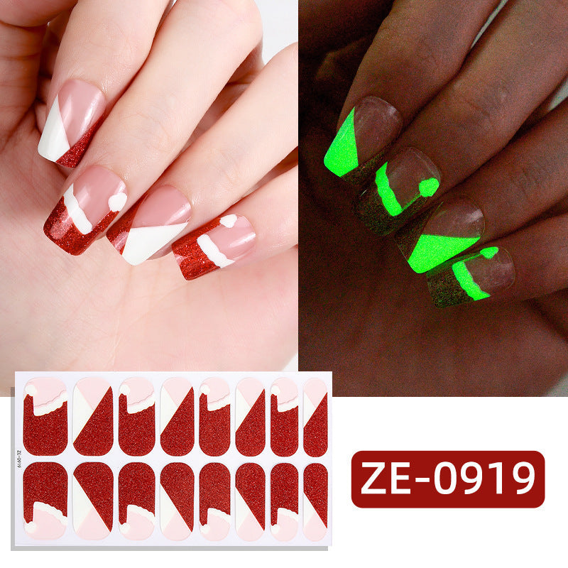 New Christmas Luminous Nail Applique Nail Stickers