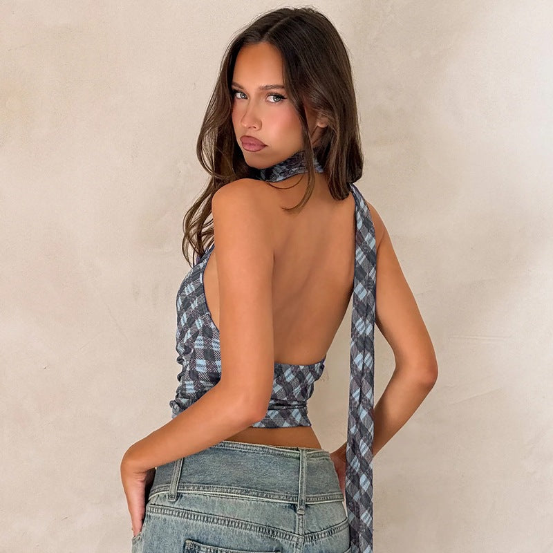 Women's French-style Vintage Halter-neck Camisole Top