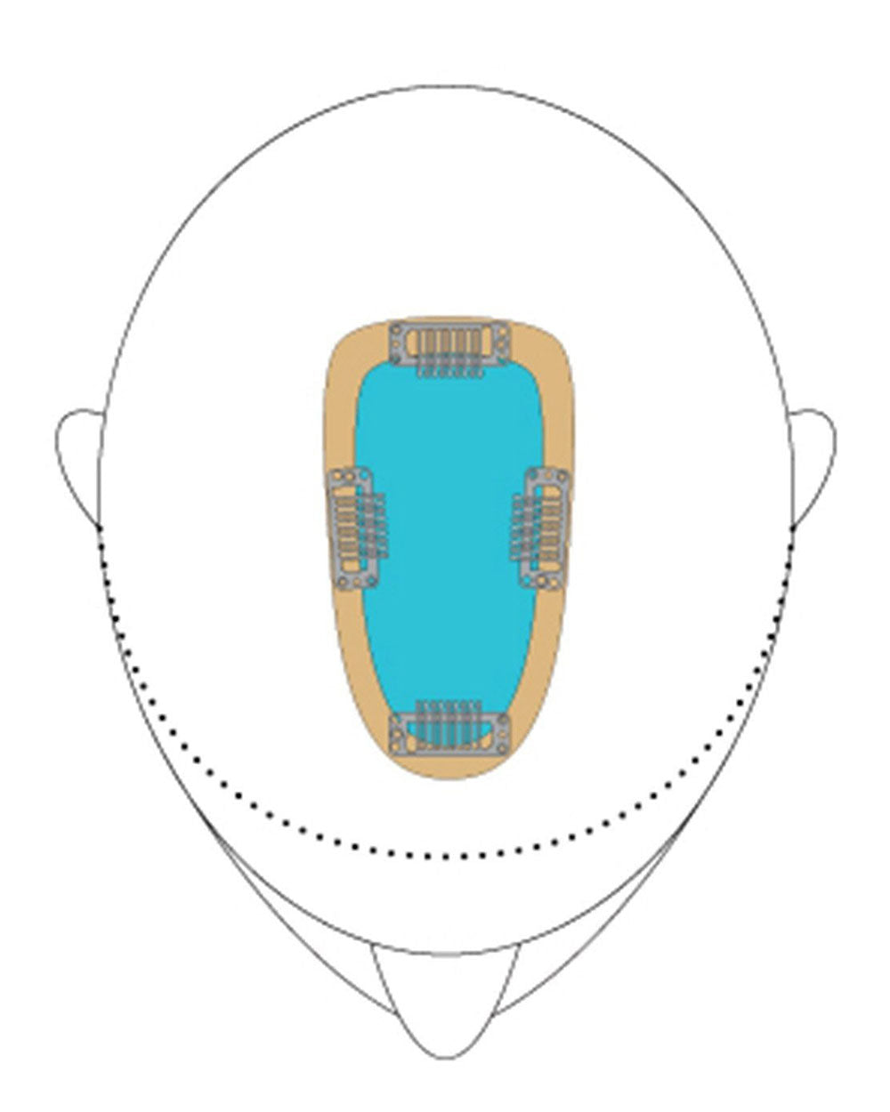 EasiPart 8 inch | Monofilament Remy Human Hair Topper by Jon Renau