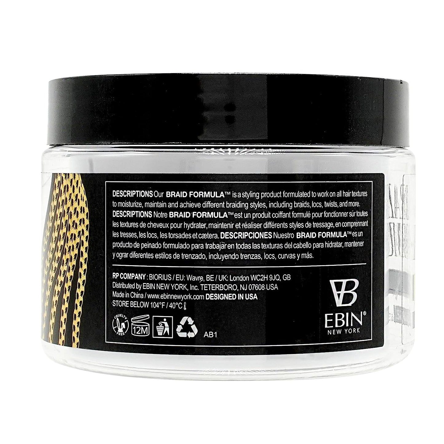 EBIN NEW YORK Braid Formula Conditioning Gel, Super Hold, 11oz