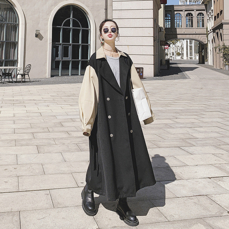 Mid-Length Women's Over-the-Knee Windbreaker Jacket