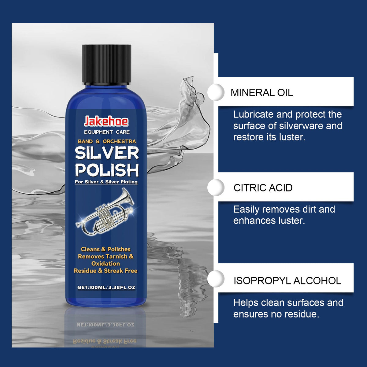 Jakehoe Silver Polishing Agent For Silver Jewelry Cleaning Stains, Daily Maintenance, Polishing, And Refurbishing Cleaner