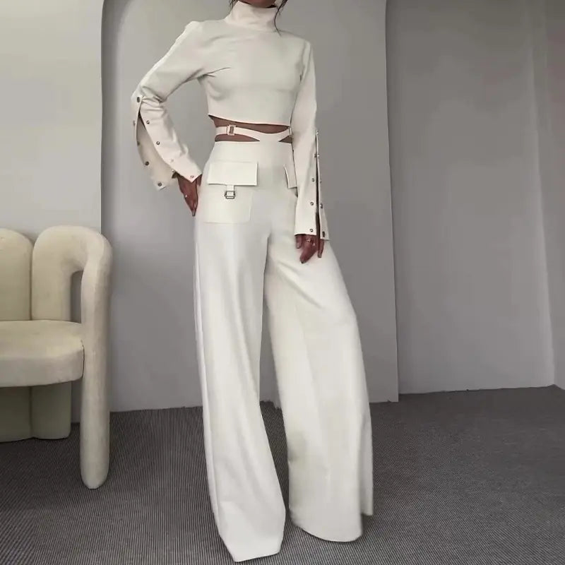 Style Loft Collection True in Brooklyn Crop Top and High-Waist Pants Set