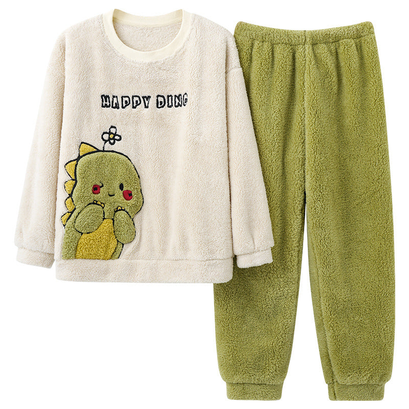 Coral Fleece Couple Household Velvet Pajamas