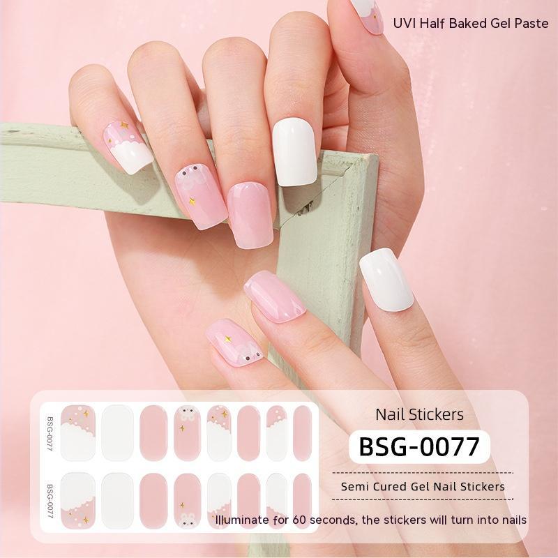 Semi-cured Nail Stickers Gel 3d Bronzing UV Nail Nail Stickers Paper