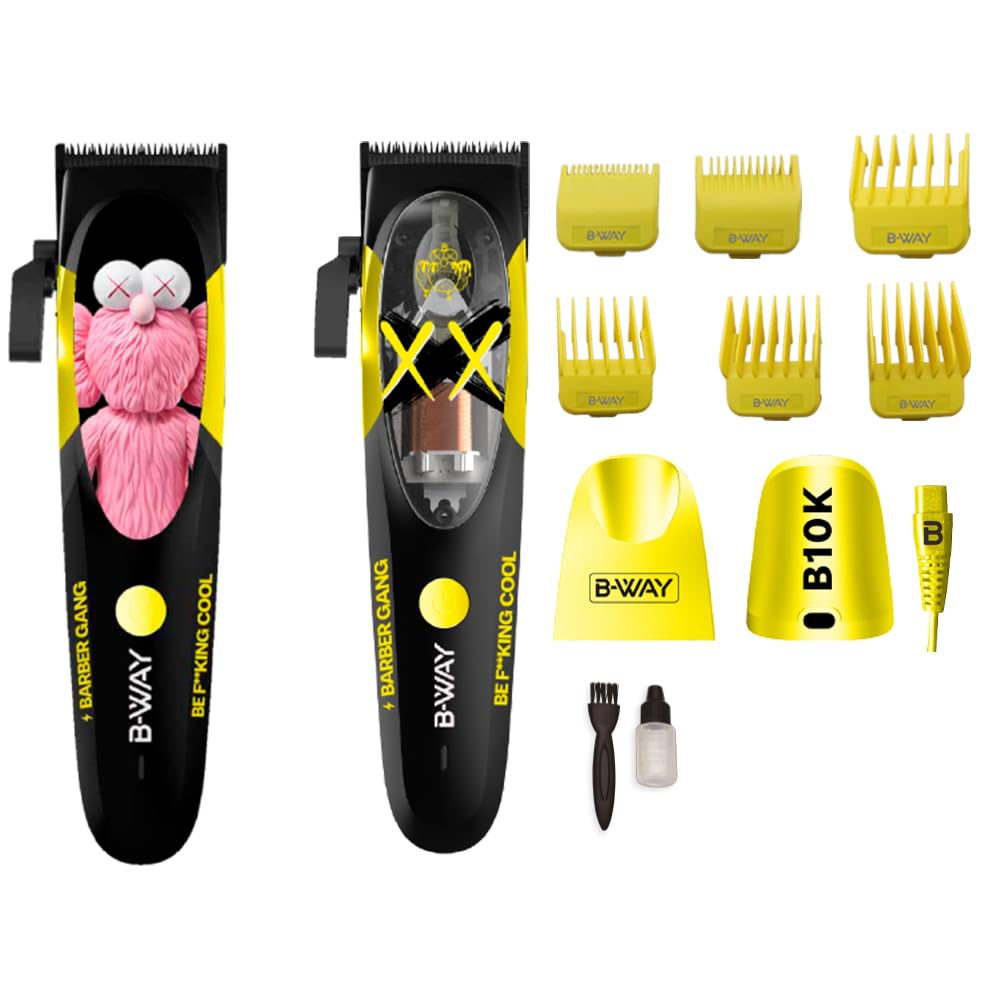 B-Way B10K Professional Barber Kit | Clipper + T-Pro Trimmer + OFF Shaver | FREE Barber Cape
