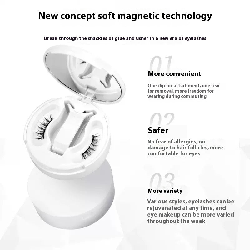 Magnetic False Eyelashes Natural Long Lasting Eyelashes Integrated Soap Holder