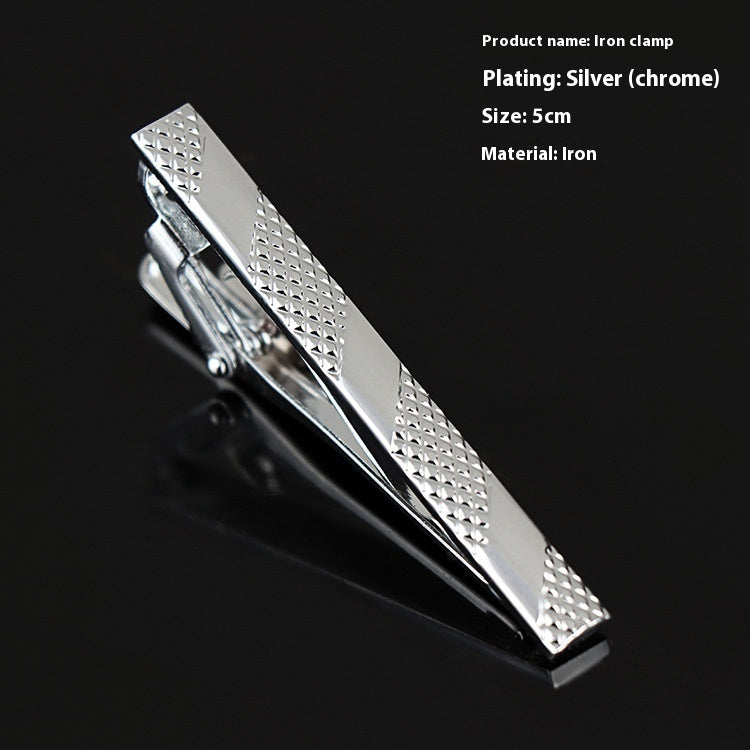 Men's Formal Wear Business Silver Simple Fashion Short Tie Clip