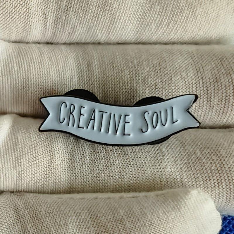 Creative Soul Cartoon Golden M Badge Brooch