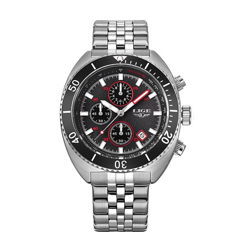 Multi-functional Student Men's Large Dial Waterproof Quartz Watch