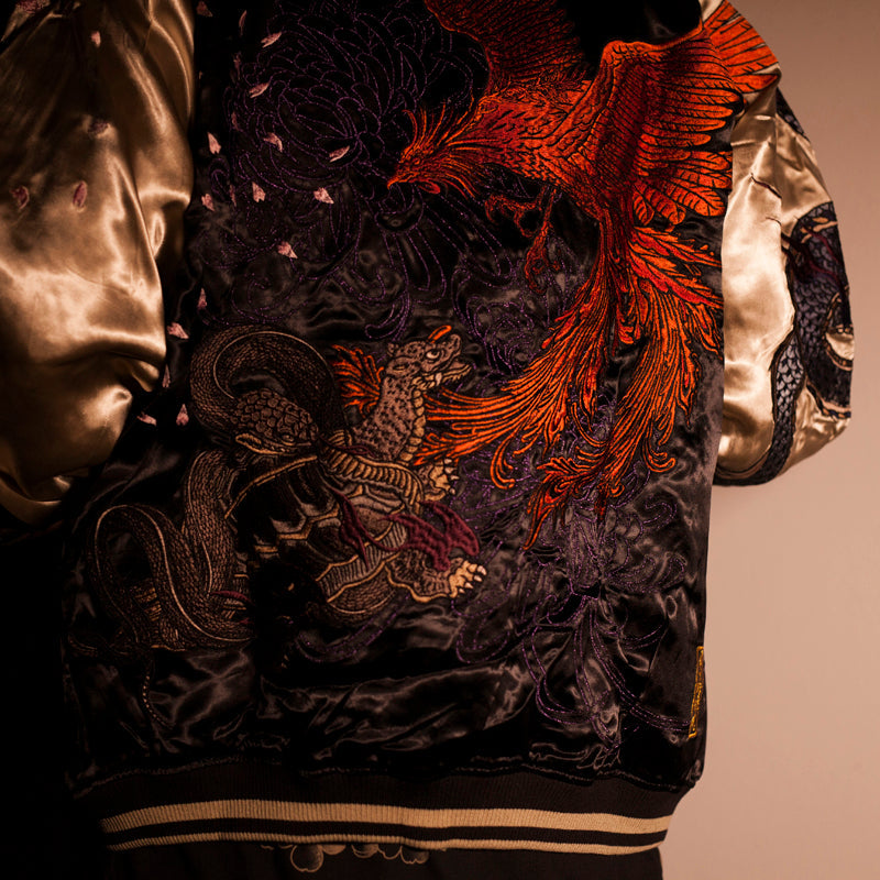Men's Double-Sided Embroidered Jacket with Four Gods