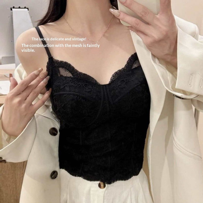 Brushed French-style Camisole For A Slimming Pure-yet-sexy Look