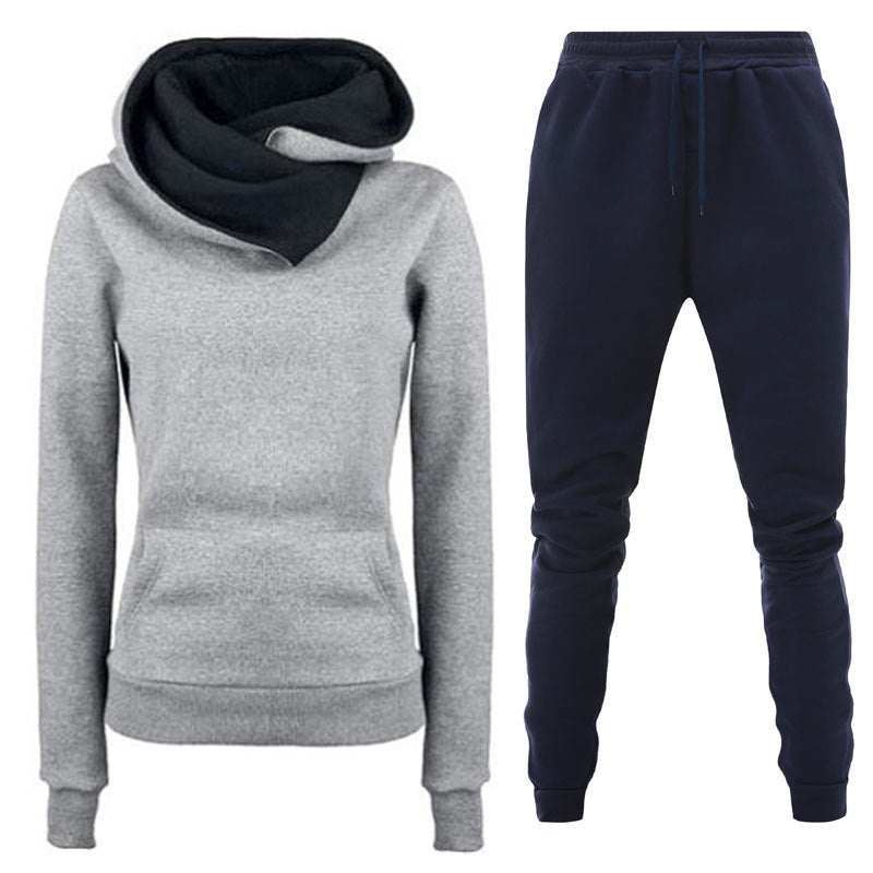 New Plush Hooded Sportswear Suit For Women