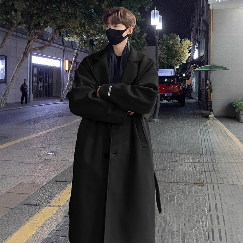 Men's Winter British Style Mid-Long Wool Coat