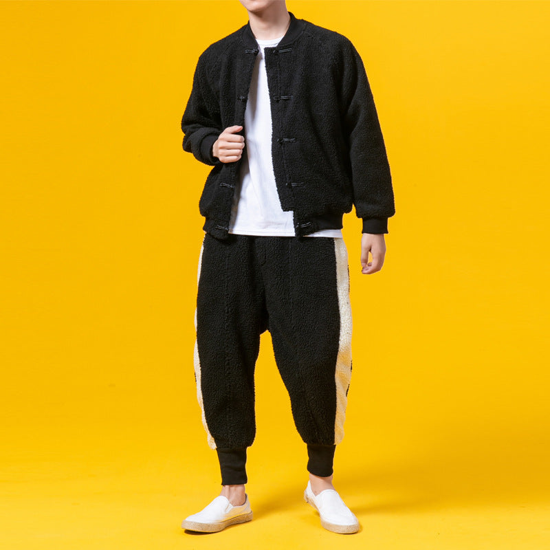 Chinese Style Winter Outfit with Cotton Jacket and Pants