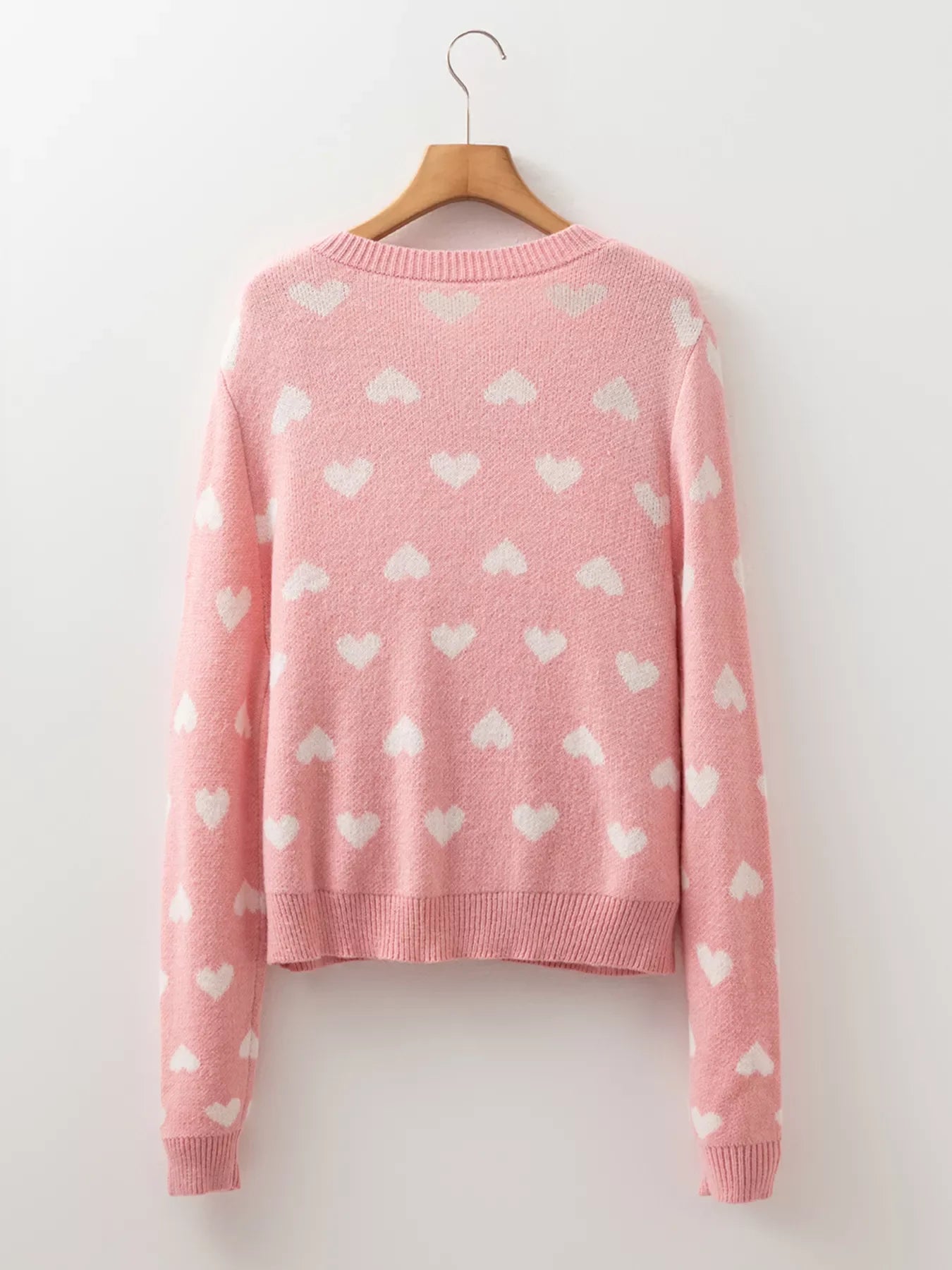 Heart Pattern Button Front Cardigan