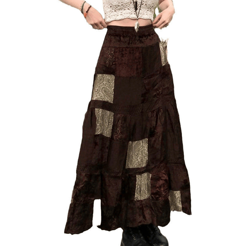 Loose-fit Velvet Maxi Skirt That Flatters The