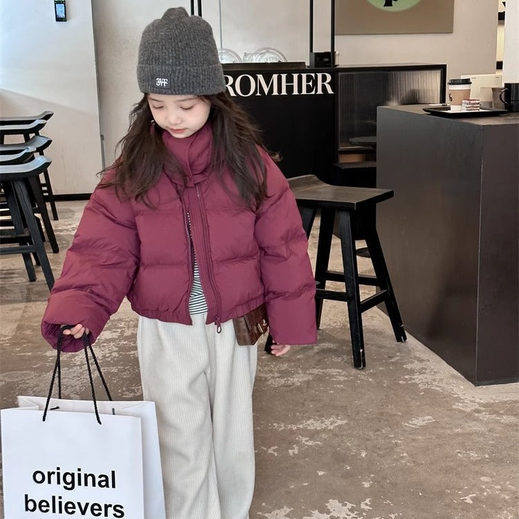 Korean Style Kids Down Jacket for Girls - Winter Warmth