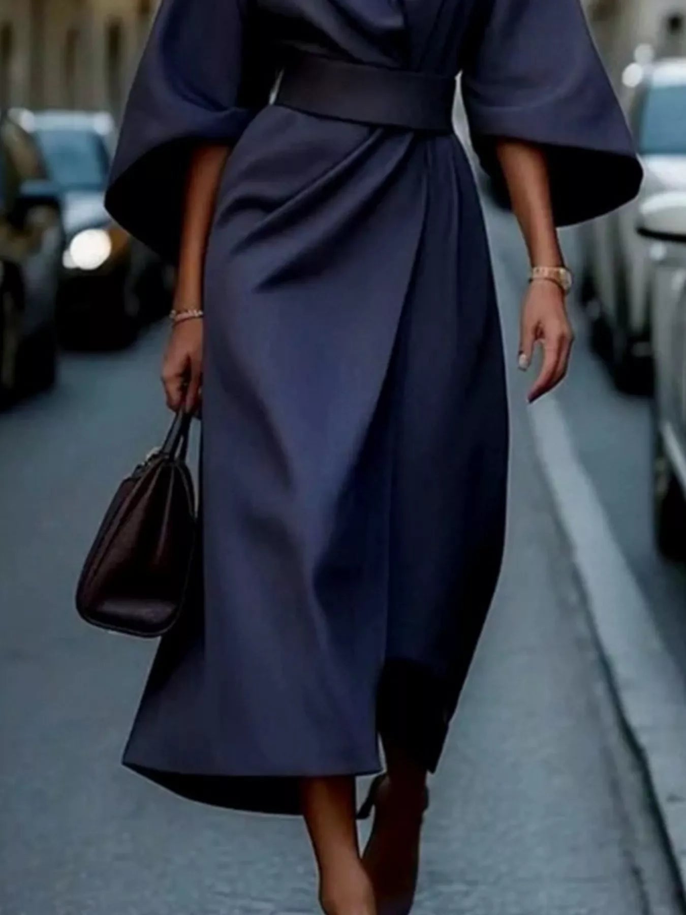 Round Neck 3/4 Sleeve Dress