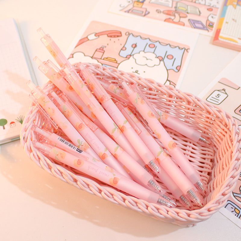 Kawaii Peach Gel Pen - Korean Stationery