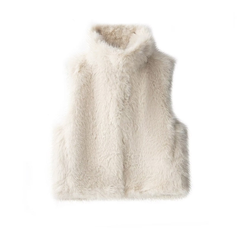 Women's Fashionable Loose Casual Faux Fur Vest